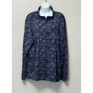 Under Armour Golf Women's Blue Floral Camo 1/4 Zip Pullover Shirt Size 2XL